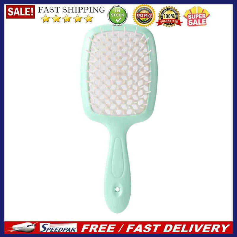 Wide Teeth Air Cushion Comb Scalp Massage Salon Hair Brush (Green white)