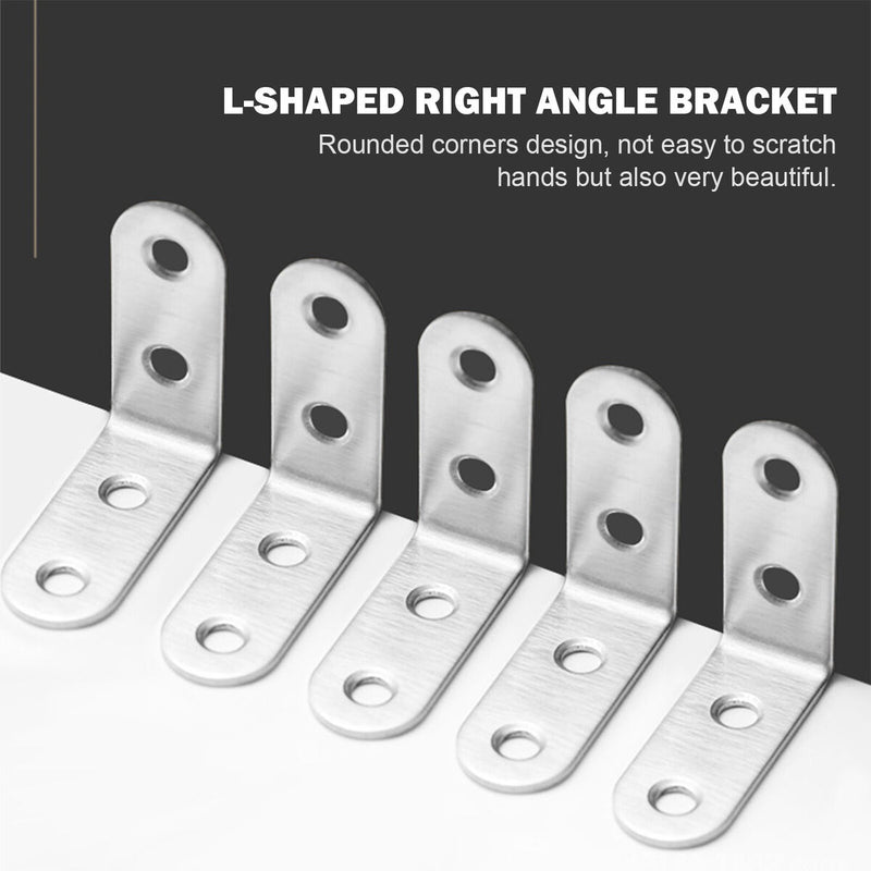 20 Pack Corner Brace Metal Joint Right Angle Support Brackets Fastener L Shape