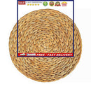Woven Placemats, Round Braided Water Hyacinth Weave Placemat for Dining Table