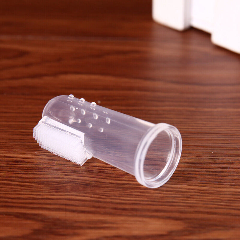 Pet Finger Toothbrush Silicone Dog Tooth Cleaner Cat Teeth Cleaning(Blue) Newly