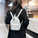 Preppy Style Solid Color Nylon Backpack School Travel Women Knapsack Rucksack
