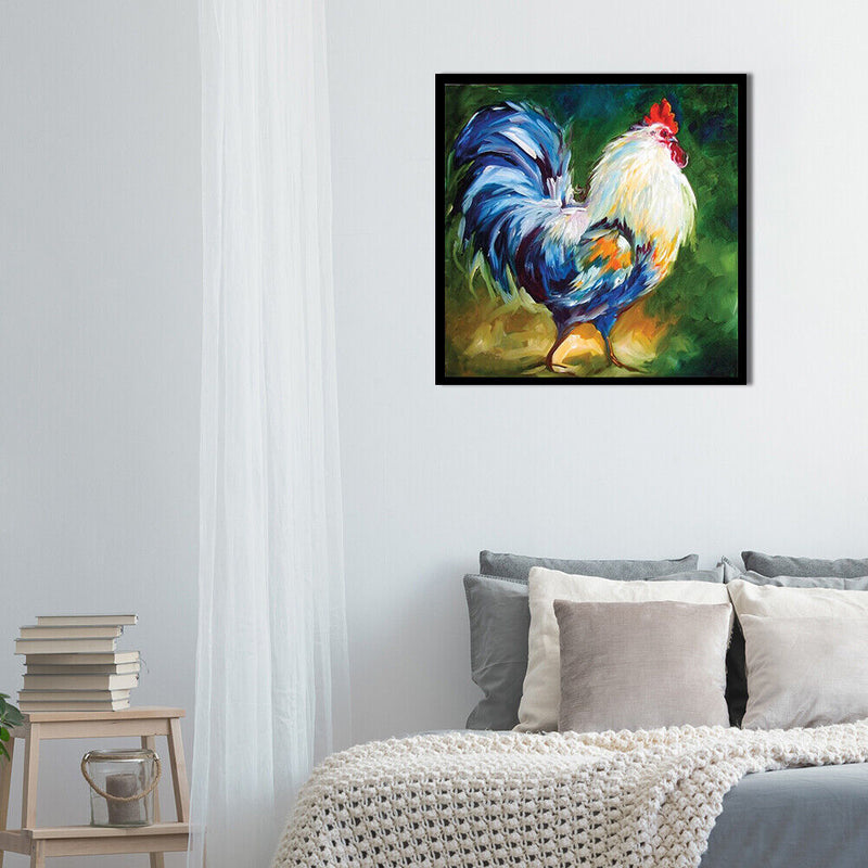 Acrylic Oil Painting By Numbers Rooster Handmade Digital Picture Home Wall Decor