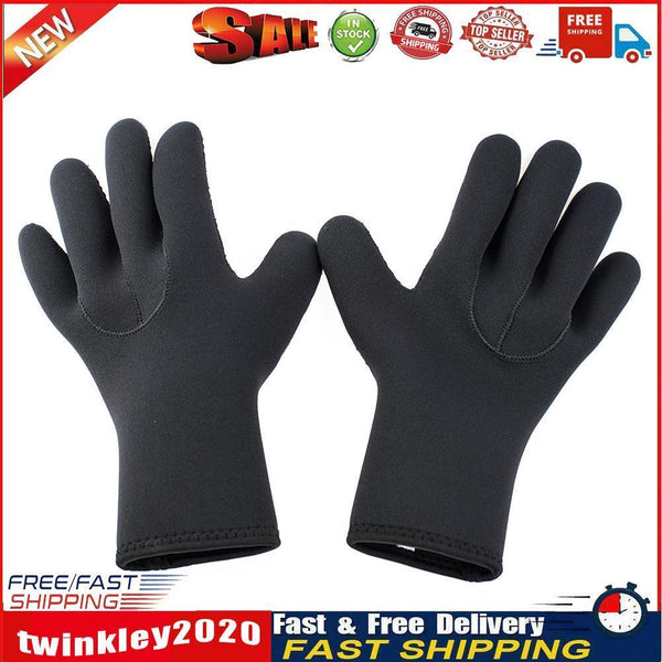 3mm Neoprene Diving Gloves Keep Warm Winter Gloves for Men Women (Black L) Newly