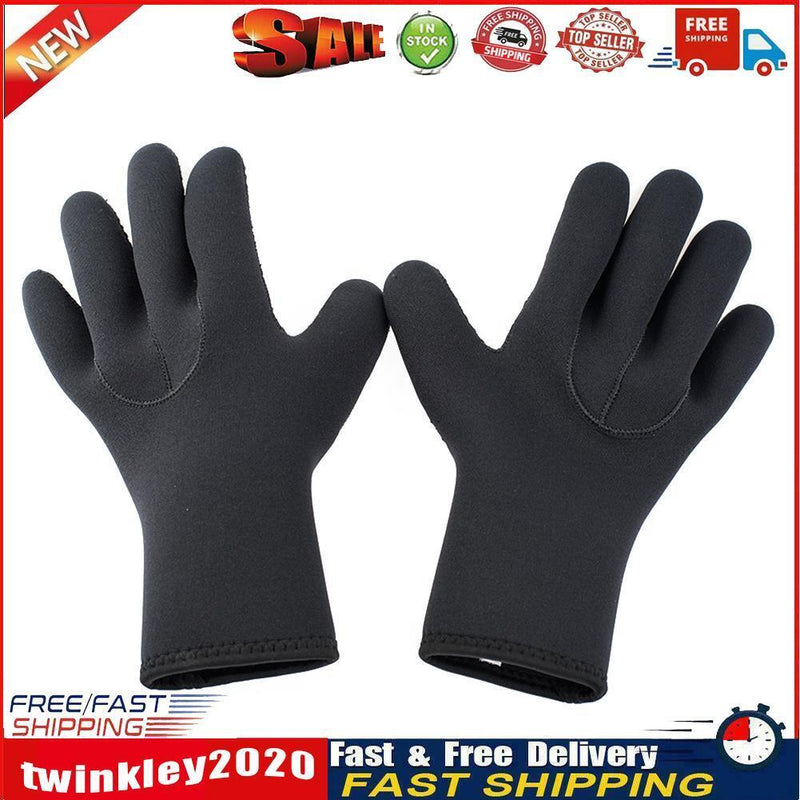 3mm Neoprene Diving Gloves Keep Warm Winter Gloves for Men Women (Black L) Newly