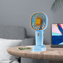 #A 3 Modes Adjustable Handheld Fan with Base Desktop Fan for Outdoor Travel Camp