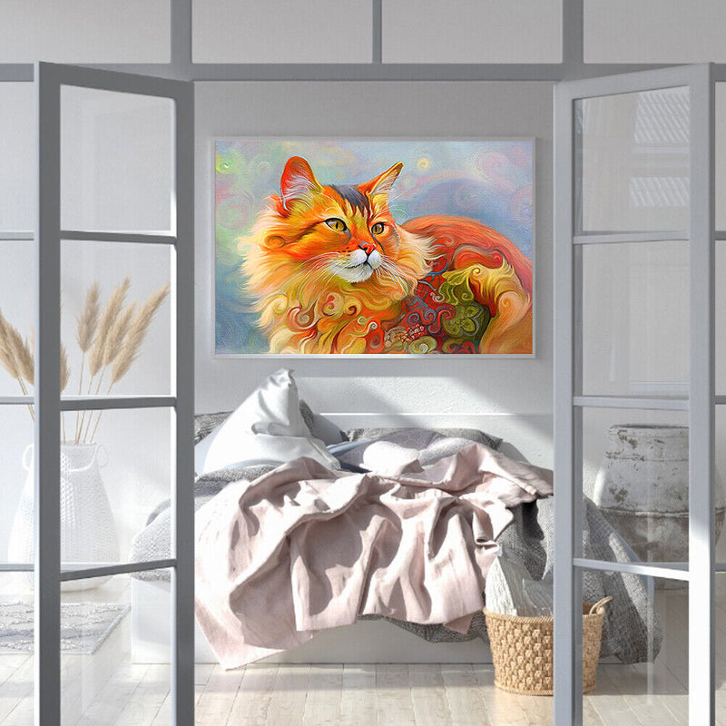 DIY Full Round Drill Diamond Painting Lucky Cat Handmade Room Decor Art Craft