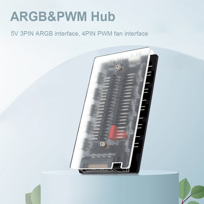 10-in-1 ARGB Controller Space Saving Chassis Fan Hub for PC Case Chassis