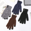 Women Thick Plush Knitted Wool Mitts Full Finger Mittens Sport Cycling Gloves