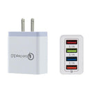 4 USB Travel Wall Charger 3A Fast Charging Charger US Plug Adapter (Grey) Newly