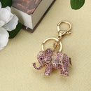 Popular Inlaid Color Cast Elephant Keychain Ladies Bag Pendant(Pink)  Newly