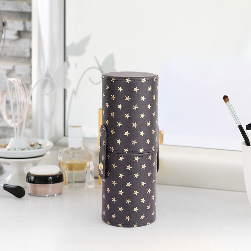 PU Stars Print Makeup Brushes Storage Cosmetic Cup Portable Makeup Tools Hold