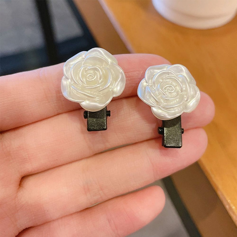 Women Girls Milk White Color Slid Clip Hairpin Hair Accessories Barrettes