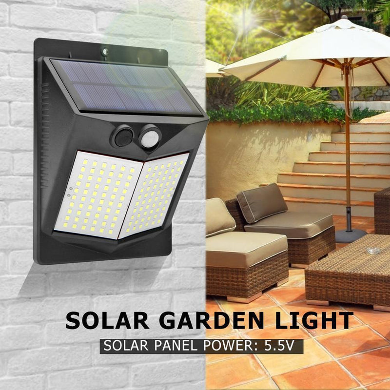 120LED Solar 3 Mode Light Control Garden Light PIR Motion Sensor Wall Lamp