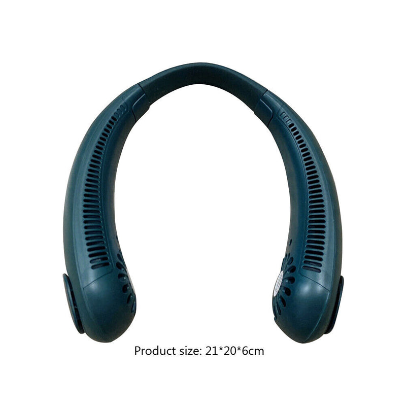 Portable Hanging Neck Fan Air Cooling Bladeless Wearable Lazy Fan (Green)
