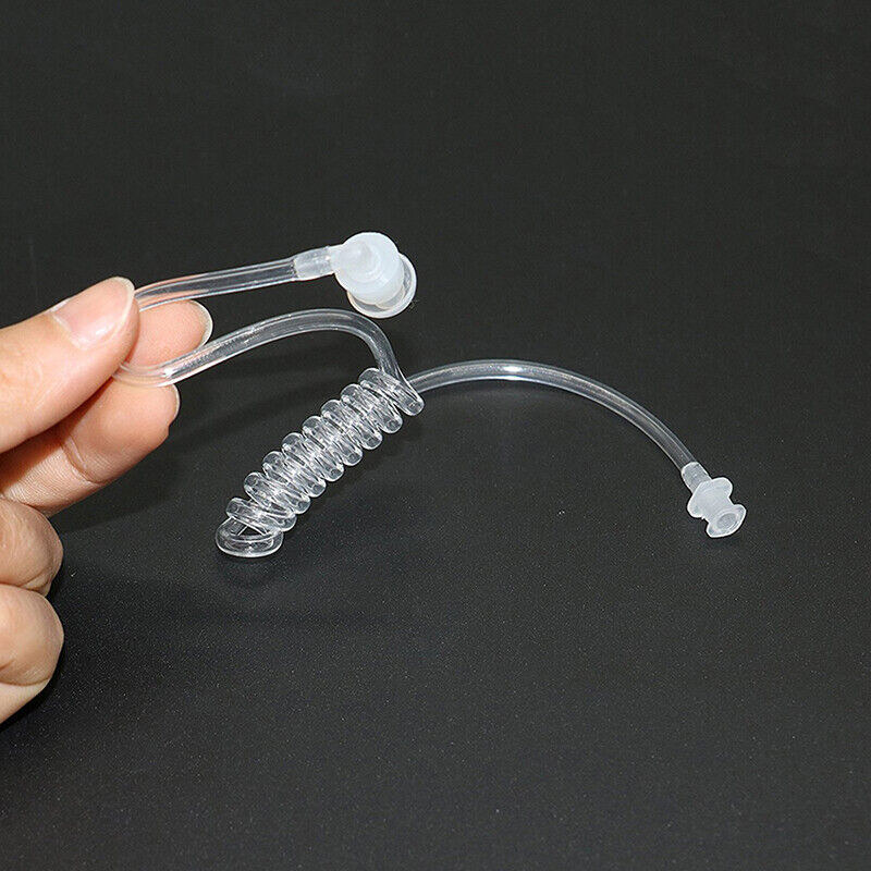 Surveillance Security Coiled Acoustic Tube Ear Tip He For Earphone U3O0 S0J2