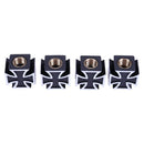 4pcs Universal Cross Style Car Bike Tire Wheel Valve Caps Covers (Black) Newly