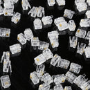 #QZO 100X 4Pin RJ11 RJ-11 6P4C Modular Phone Crystal Connector