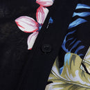 2pcs Autumn Women Home Clothes Set Floral Buttons Tops Pants Suit (Black XL-2223