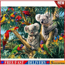 Full Cross Stitch 11CT Cotton Thread DIY Koalas Parrots Printed Embroidery