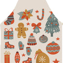 Christmas Printing Kitchen Cotton Linen Apron for Kids Home Cooking Baking Bibs
