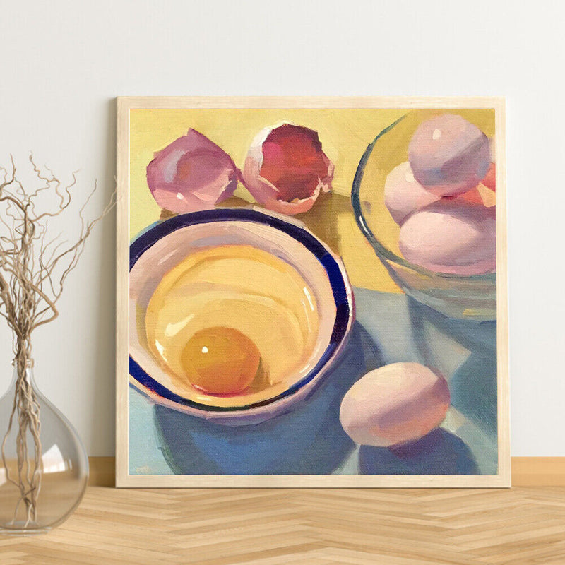 Eggs in Bowl Kit Colouring Oil Canvas Pictures DIY Hand Painted Paint By Numbers