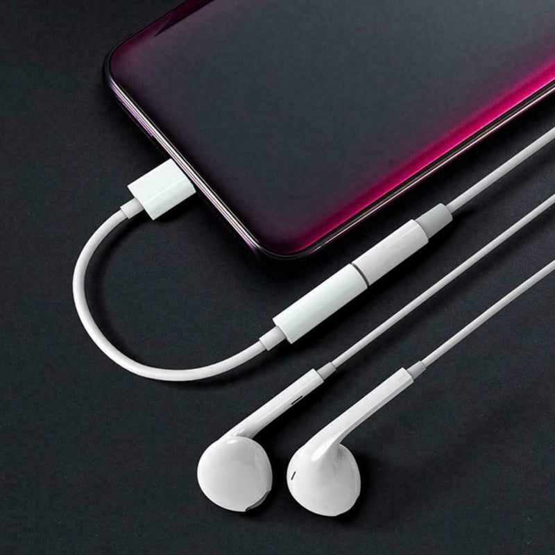 USB Type C to AUX3.5mm Cable - Earphone Adapter Cables Android USB-C White