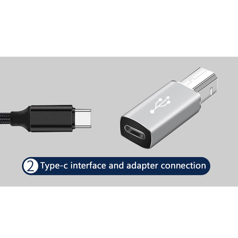 USB C Female to USB B Male Adapter for Printer Scanner MIDI Controller Keyboard