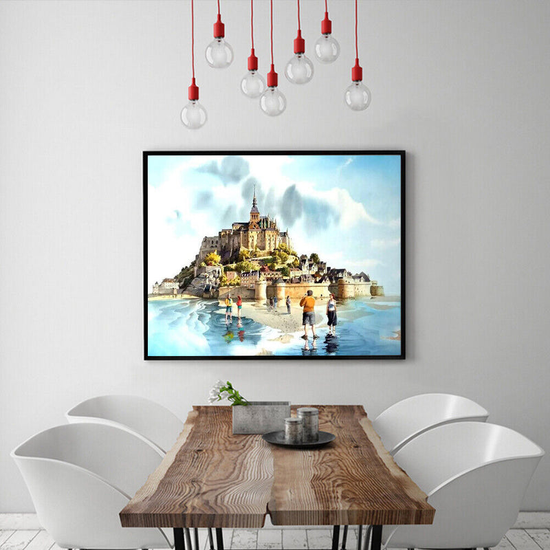 Castle Oil Paint By Numbers Kit DIY Acrylic Painting on Canvas Frameless