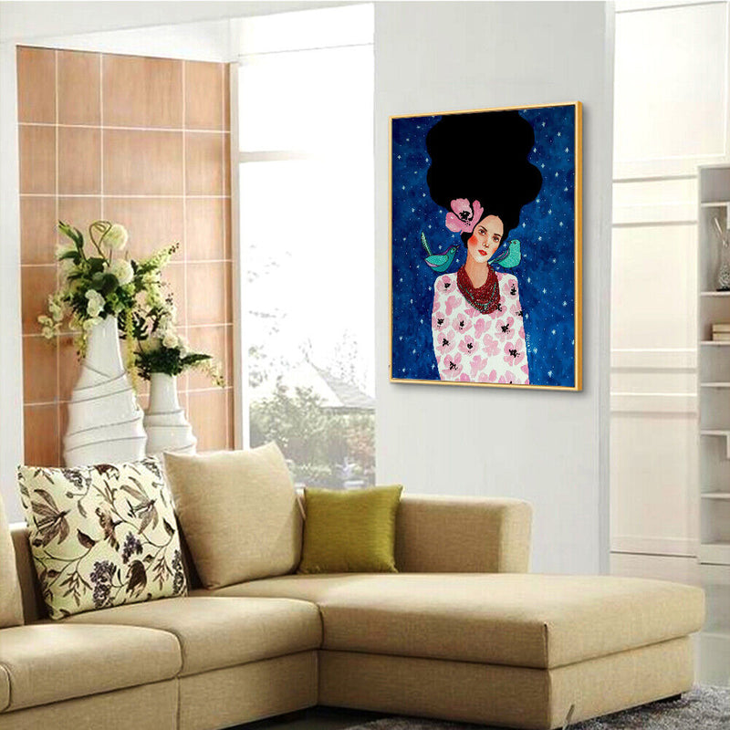 40x50cm Frameless Long Hair Girl DIY Oil Paint By Numbers Picture Home Decor