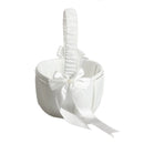 Ivory Bow Wedding Ceremony Party Love Case Satin Flower Girl Basket Superb