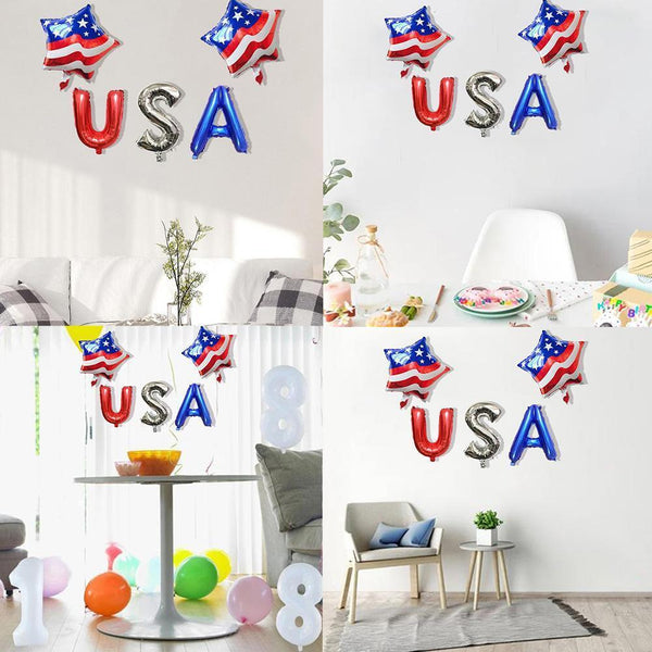 4th Of July Balloons American Independence Day Hanging Balloon Decor Letter E6E2