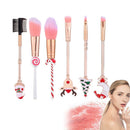 Ornaments Christmas gift Makeup Brushes Metal Handle Santa Claus Pattern