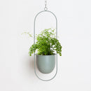 Nordic Hanging Iron Flower Pot Garden Succulent Chain Hanger Basket (Green)