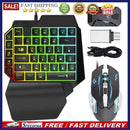Wired Mechanical Keyboard RGB Mouse Converter Combo Set w/ Backlight OTG Adapter