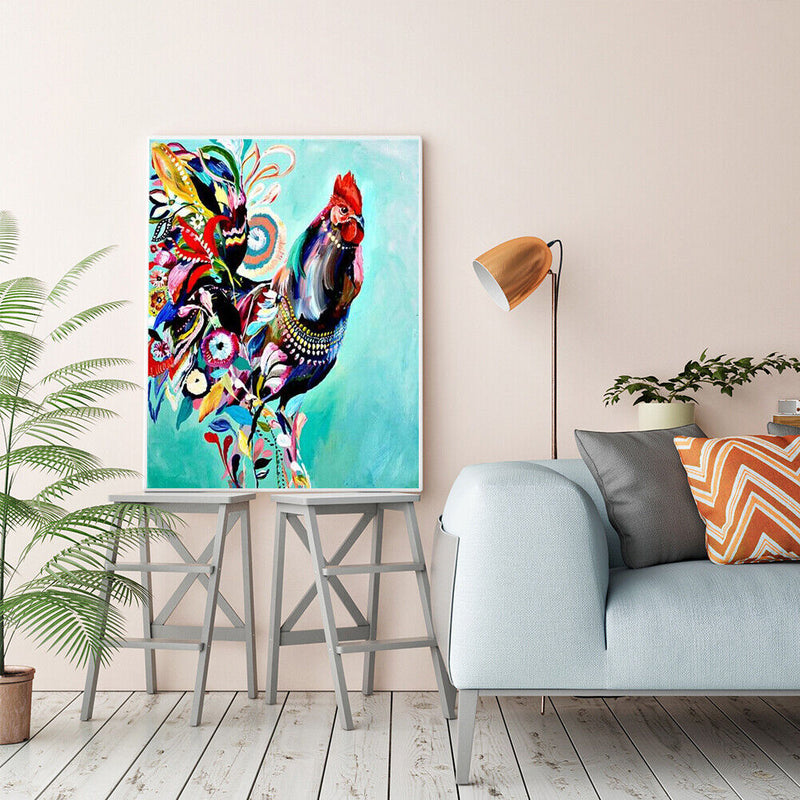 Rooster Portrait Made 40x50cm Oil Paint By Numbers Picture DIY Painting