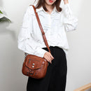 Women Daily Rivets Multi Pockets Shoulder Tote Street Shopping PU Messenger Bags