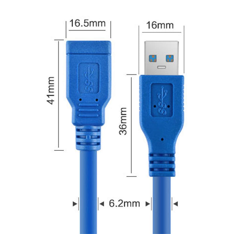 USB 3.0 A Male Plug to Female Socket 1.8M Super Fast Extension Cable Cord