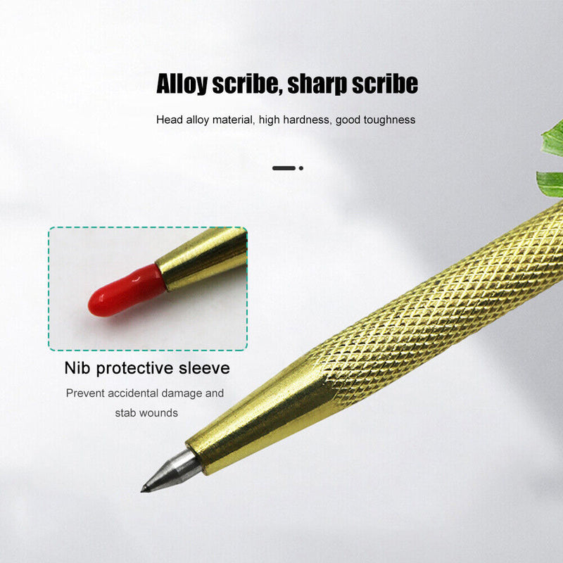 Tungsten Carbide Tip Scriber Pen Diamond Glass Ceramic Engraver (Golden)
