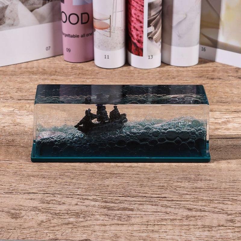 Decoration Iceberg Cruise Ship Desktop Fluid Liquid Drift Bottle Hourglass