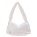 Casual Shoulder Bag Soft Fluffy Lady Tote Handbag Thick Chain Travel Daily Purse
