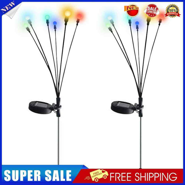 2pcs Solar Lamp Convenient Use Yard Decor for Outdoor Decor (Colored Light)