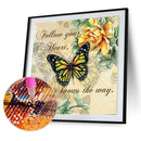 #A 5D Diamond Painting Butterfly and Flower Full Round Drill DIY Art Crafts Mosa