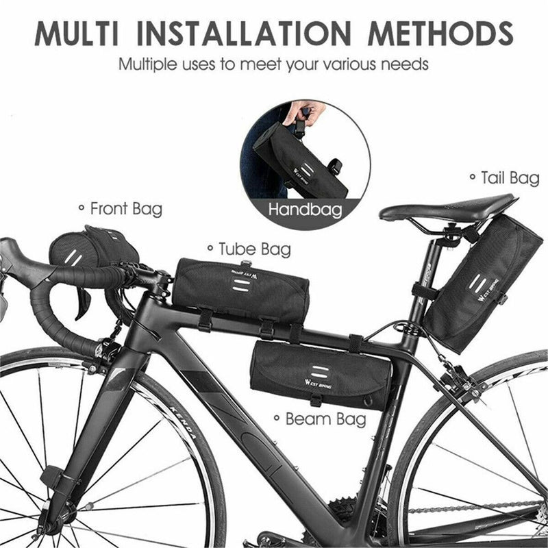 Waterproof Front Tube Frame Bag Bike Handlebar Pouch Storage Pouch Bicycle Bag