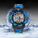 Multifunction Digital LED Quartz Alarm Date Sport Waterproof Watch (Blue)
