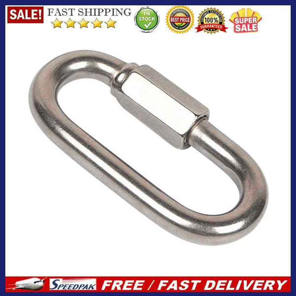 Stainless Steel Screw Lock Quick Links Chain Climbing Carabiner Hook (M10)