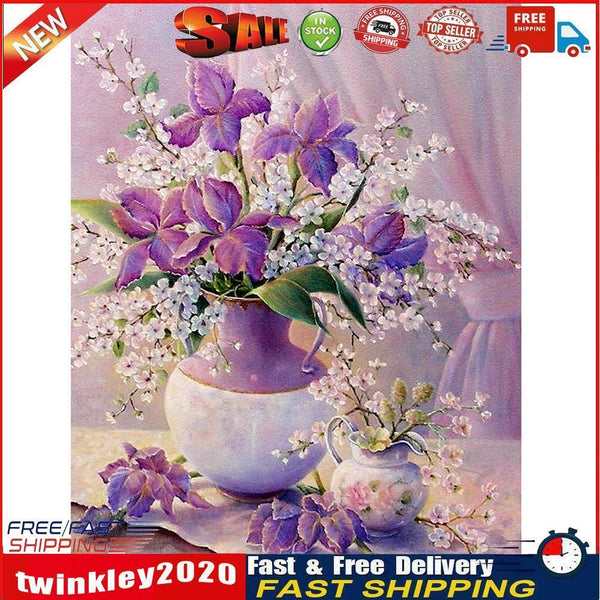 Romantic Flowerpot 5D Diamond DIY Painting Craft Kit Cross Stitch Decor Newly