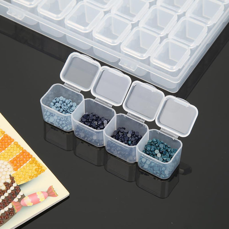 28 Lattices Transparent Container Diamond Painting Accessories Storage Box Newly