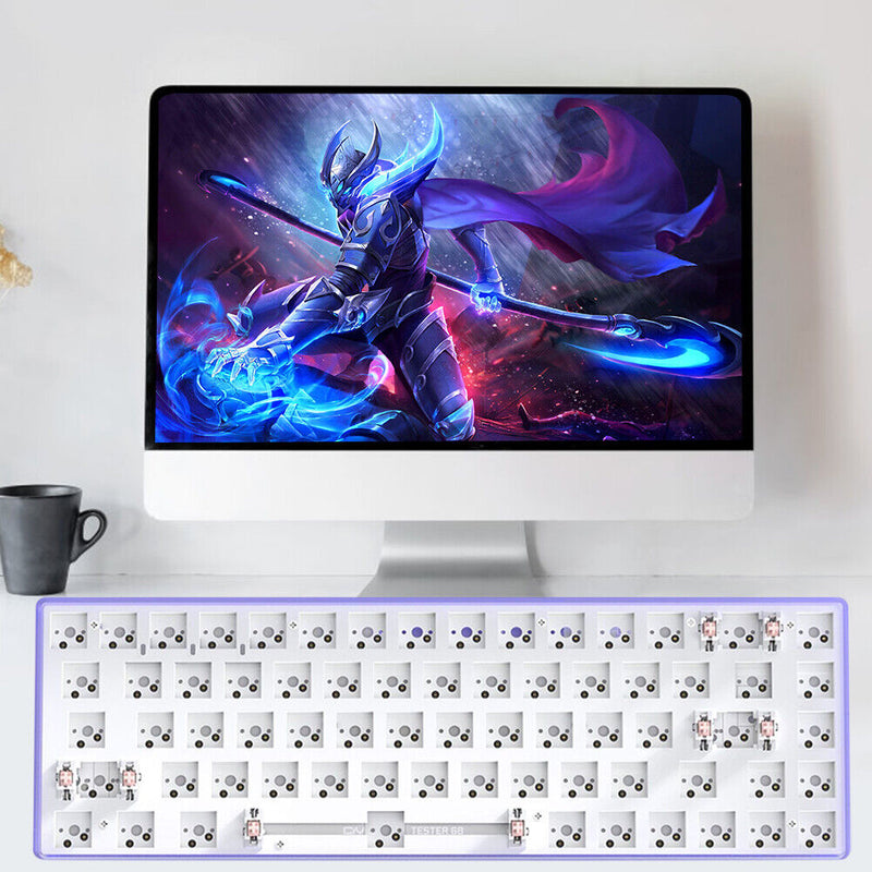 Hot Swap Keyboard Kit Bluetooth-compatible with 72pcs Red Shafts (Purple)