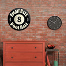 Round Plate Eight Ball Pool Hall Metal Tin Sign Plaque for Bar Pub Club