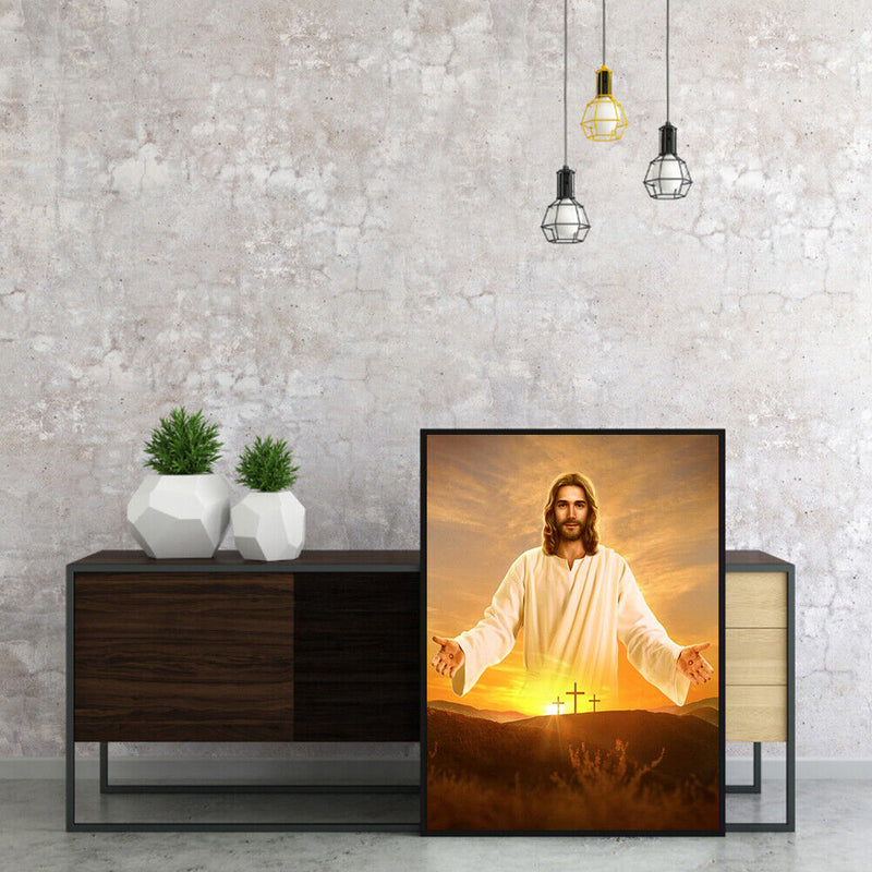 Frameless Oil Paint By Numbers Religious Jesus DIY Canvas Picture Craft
